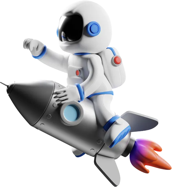 Ilustração de um astronauta representando soluções digitais